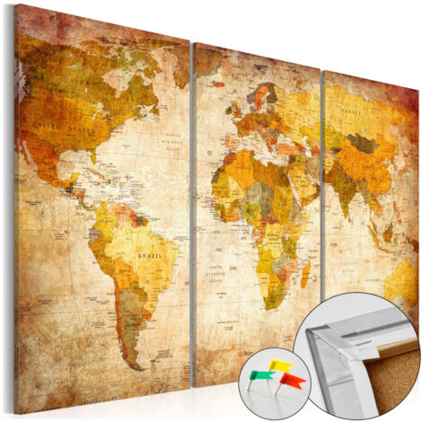 Tableau en Liège "Carte du Monde - Antique Travel" 40 x 60 cm (1/2)