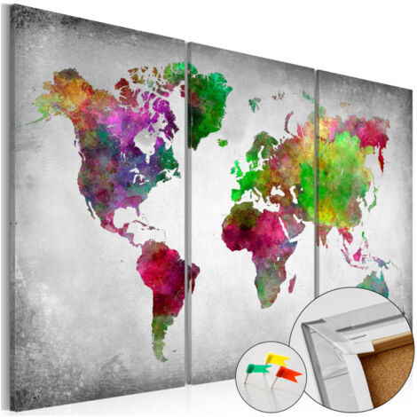 Tableau en Liège "Carte du Monde - Diversity of World" 40 x 60 cm (1/2)