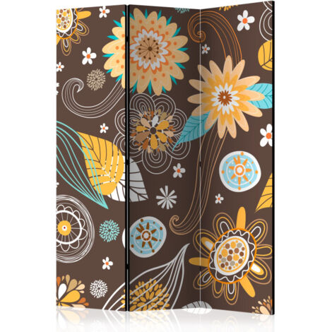 Paravent 3 Volets "Transparent Flowers" 135x172cm (1/2)