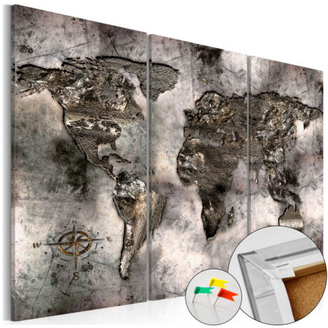 Tableau en Liège "Carte du Monde - Opalescent Map" 80 x 120 cm
