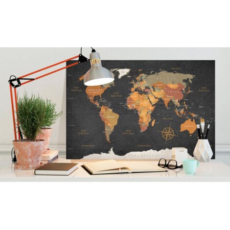 Tableau en Liège "Carte du Monde - Secrets of the Earth" 40 x 60 cm