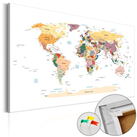Tableau en Liège "Carte du Monde - World Map" 80 x 120 cm (1/2)