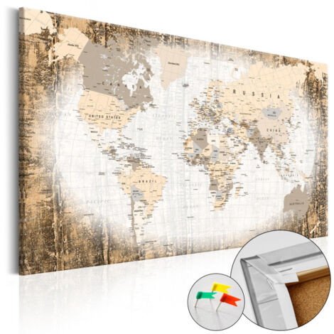 Tableau en Liège "Carte du Monde - Enclave of the World" 40 x 60 cm (1/2)