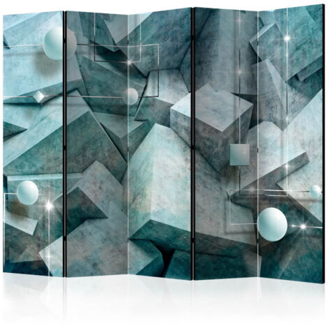 Paravent 5 Volets "Concrete Cubes Green" 172x225cm (1/2)