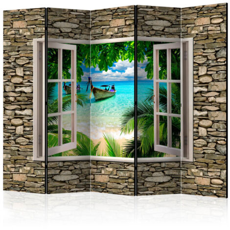Paravent 5 Volets "Tropical Beach" 172x225cm (1/2)