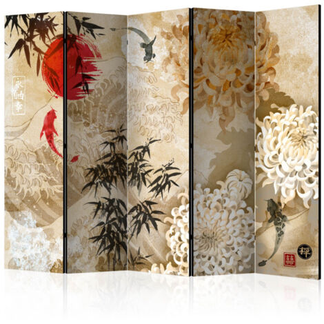 Paravent 5 Volets "Fish Dance" 172x225cm (1/2)