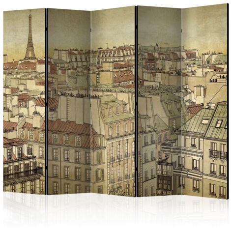 Paravent 5 Volets "Good Bye Paris" 172x225cm (1/2)