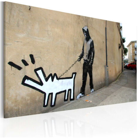 Tableau "Chien Qui Aboie Ne Mord Pas - Banksy" 40x60cm (1/2)
