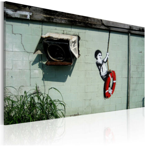 Tableau Imprimé "Garçon sur une Balançoire - Banksy" 40x60cm (1/2)
