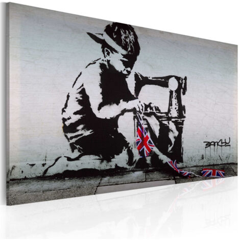 Tableau Imprimé "Union Jack Kid - Banksy" 40x60cm (1/2)