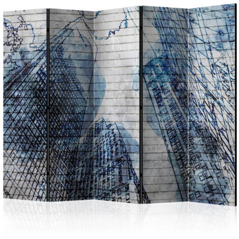 Paravent 5 Volets "Inky New York" 172x225cm (1/2)