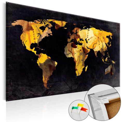 Tableau en Liège "Carte du Monde - if the World Were a Desert..." 40 x 60 cm (1/2)