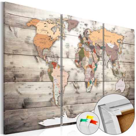 Tableau en Liège "Carte du Monde - History of Travel" 40 x 60 cm (1/2)