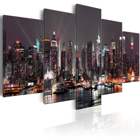 Tableau Imprimé "Manhattan de Nuit" 100x200cm (1/2)