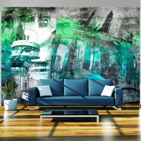 Papier Peint "Berlin Collage Vert" 175 x 250 cm (1/2)