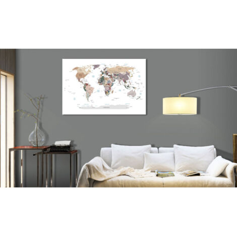 Tableau en Liège "Carte du Monde - Where Today" 40 x 60 cm