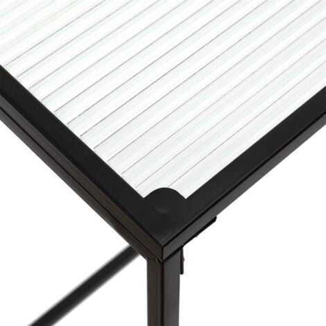 Table Basse Design Métal & Verre "Rosa" 80cm Noir