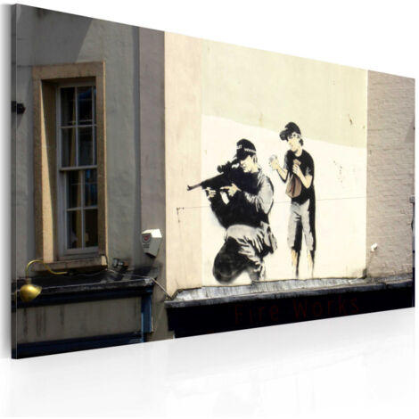 Tableau Imprimé "Tireur & Garçon - Banksy" 40x60cm (1/2)
