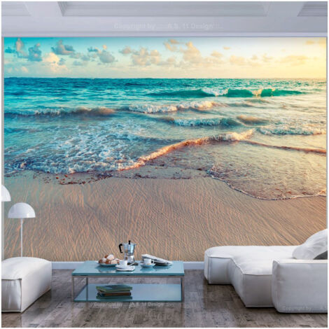 Papier Peint Adhésif 3D Luna - Beach Vacation R19702 - Amovible - Coloré