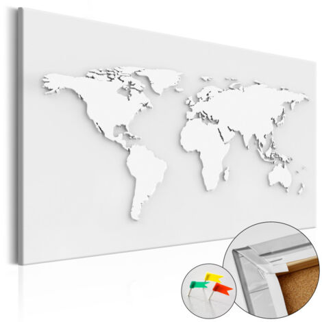 Tableau en Liège "Carte du Monde - Monochromatic World" 40 x 60 cm (1/2)