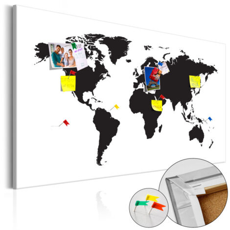 Tableau en Liège "Carte du Monde - World Map : Elegance" 60 x 90 cm (1/2)