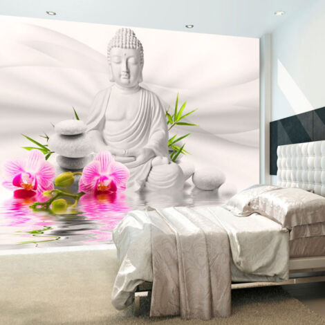 Papier Peint "Bouddha & Orchidées" 70 x 100 cm (1/2)