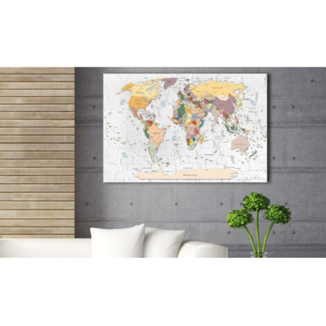 Tableau en Liège "Carte du Monde - World's Walls" 40 x 60 cm