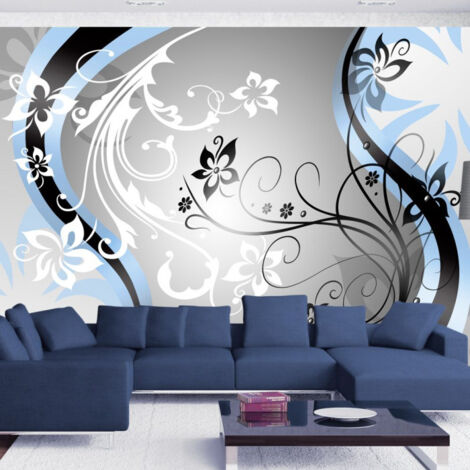 Papier Peint "Art Flowers Blue" 245 x 350 cm (1/2)