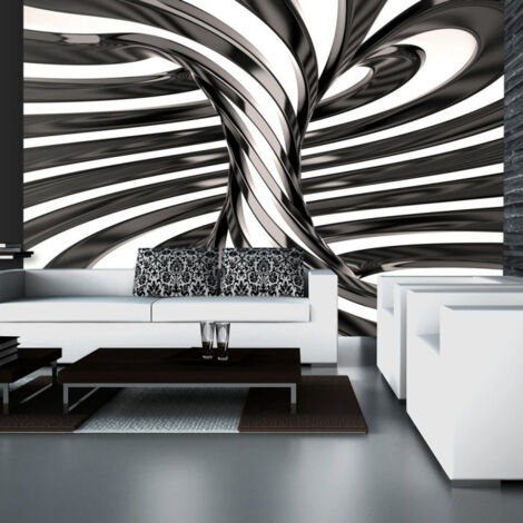 Papier Peint "Black & White Swirl" 175 x 250 cm (1/2)