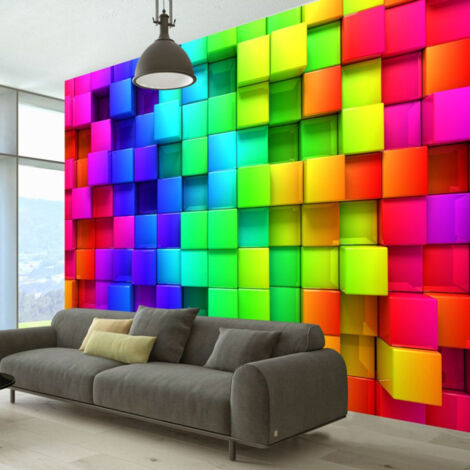 Papier Peint "Colourful Cubes" 70 x 100 cm (1/2)