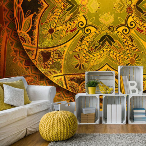 Papier Peint "Mandala : Golden Poem" 70 x 100 cm (1/2)