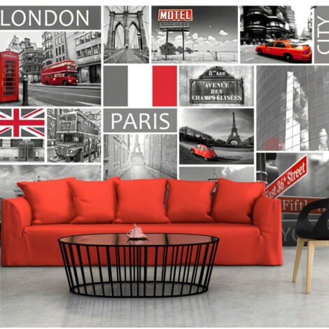 Papier Peint "London, Paris, Berlin, New York" 280 x 400 cm (1/2)