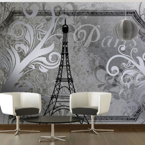 Papier Peint "Vintage Paris Silver" 70 x 100 cm (1/2)