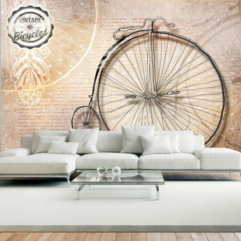 Papier Peint "Vintage Bicycles Sepia" 70 x 100 cm (1/2)