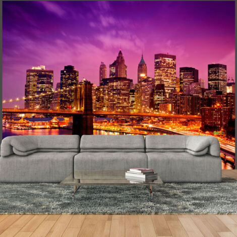 Papier Peint "Manhattan & Pont de Blooklyn la Nuit" 231 x 300 cm (1/2)
