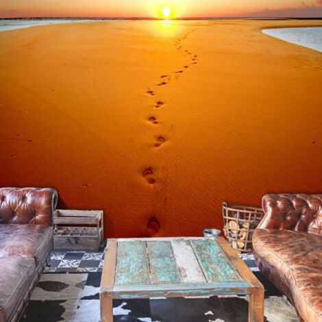 Papier Peint "Traces de Pas sur le Sable" 309 x 400 cm (1/2)