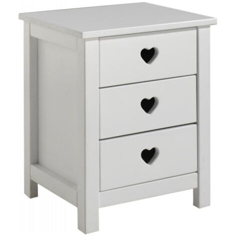 Table de Chevet Enfant "Amori" 50cm Blanc (1/5)