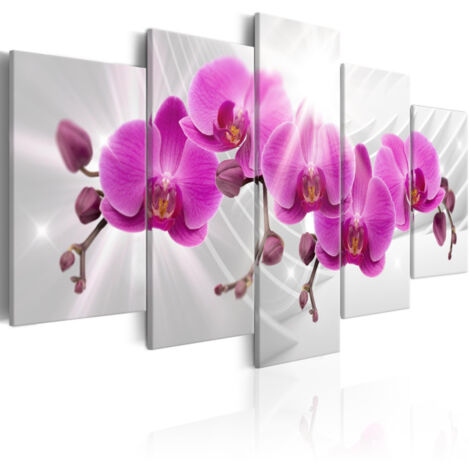 Tableau Imprimé "Abstract Garden : Pink Orchids" 50 x 100 cm (1/2)