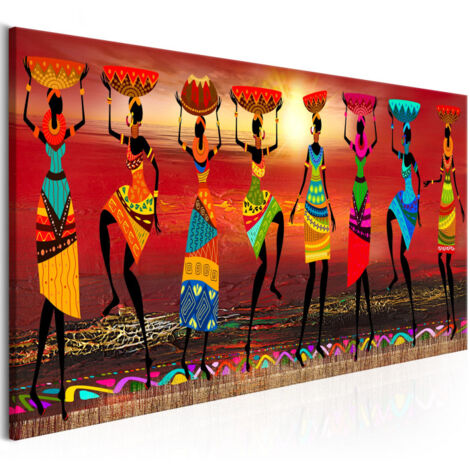 Tableau Imprimé "African Women Dancing" 50 x 150 cm (1/2)
