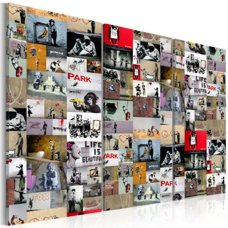 Tableau Imprimé "Art of Collage - Banksy III" 60 x 90 cm (1/2)