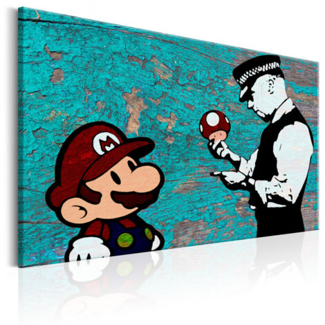 Tableau Imprimé "Banksy - on Wood" 60 x 90 cm (1/2)