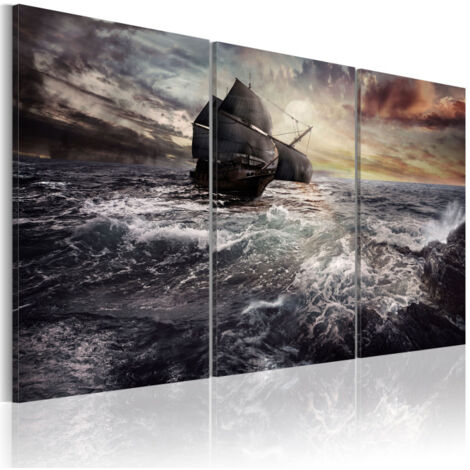 Tableau Imprimé "Bateau Seul en Mer" 60 x 90 cm (1/2)