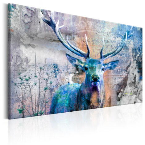 Tableau Imprimé "Blue Deer" 60 x 90 cm (1/2)