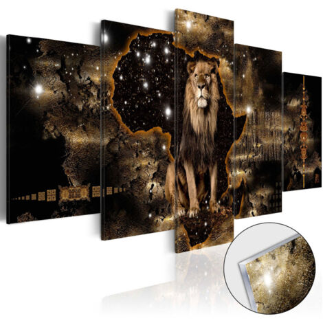 Tableau sur Verre Acrylique "Golden Lion" 50 x 100 cm (1/2)