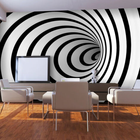 Papier Peint "Tunnel 3D Noir & Blanc II" 450x270cm (1/2)