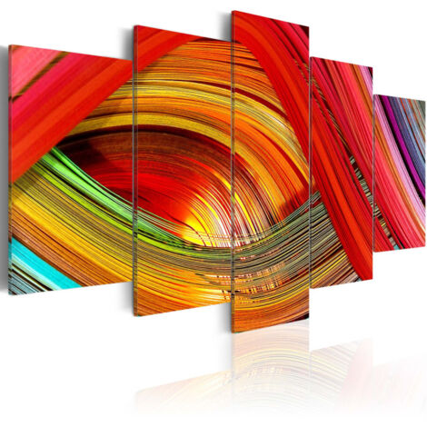 Tableau Imprimé 5 Panneaux "Arc en Ciel" 50 x 100 cm (1/2)