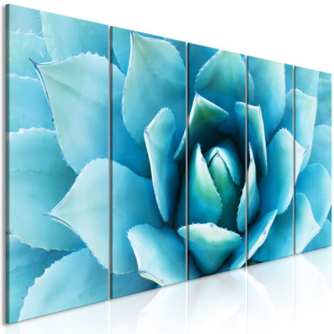 Tableau Imprimé 5 Panneaux "Agave Narrow Blue" 80 x 200 cm (1/2)
