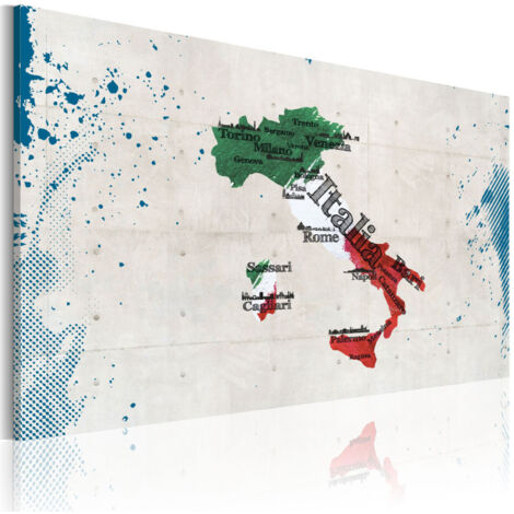 Tableau Imprimé "Carte de l'Italie" 40 x 60 cm (1/2)