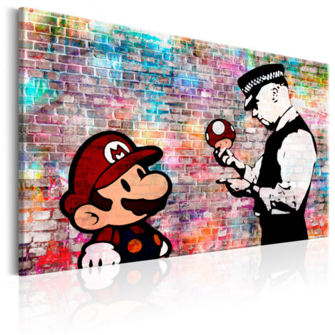 Tableau Imprimé "Banksy - Colourful Brick" 80 x 120 cm (1/2)