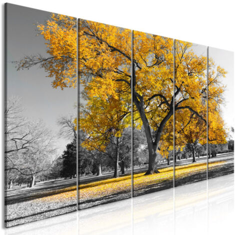 Tableau 5 Panneaux "Autumn in the Park Narrow Gold" 80 x 200 cm (1/2)